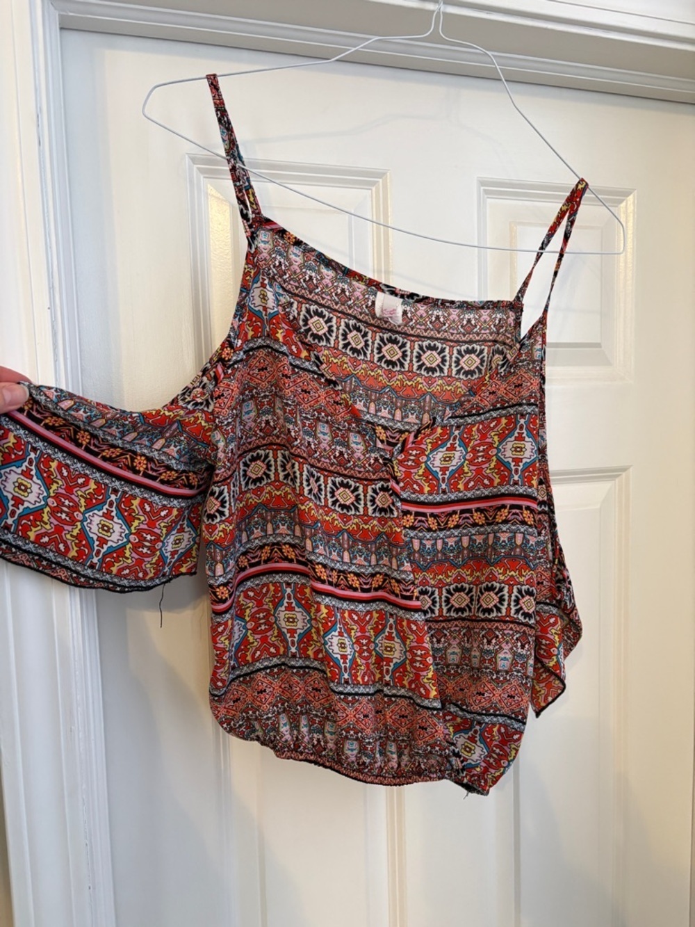 True Light Tribal Cold Shoulder Festive Tank Top Women’s Medium Aztec Boho - Picture 1 of 6